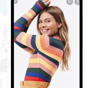 Lottie Moss Bardot crop mock neck sweater